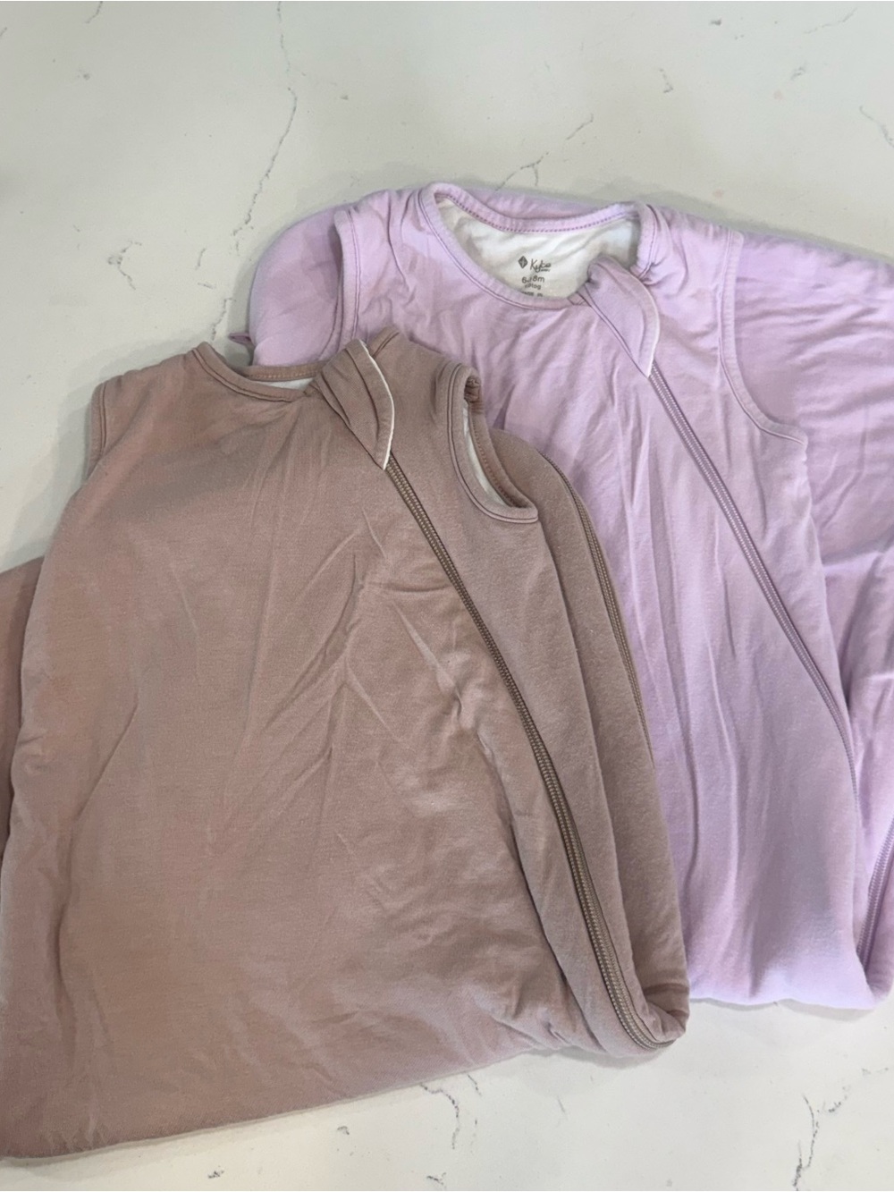 Kyte BABY Zip-Front Tank Sleep Sacks in Mauve and Light Pink